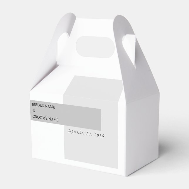 Modern Black & White Wedding   Favour Box (Front Side)