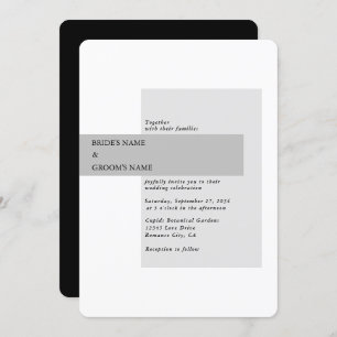 Modern Black & White Wedding  Invitation