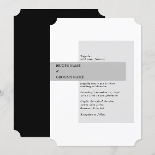 Modern Black & White Wedding  Invitation