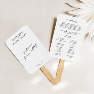 Modern Black & White Wedding Program Fans