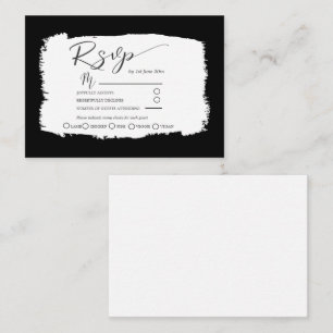 Modern Black & White Wedding Reception Details  En Enclosure Card
