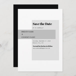 Modern Black & White Wedding   Save The Date