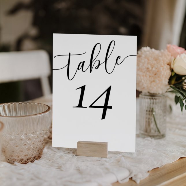 Modern Black & White Wedding  Table Number (Creator Uploaded)