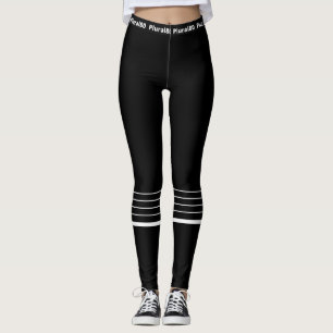 Modern black white workout leggings