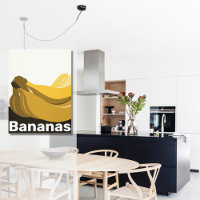 Modern Black White Yellow Bunch of Bananas Kitchen