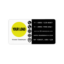 Modern Black White Yellow Logo Business Card