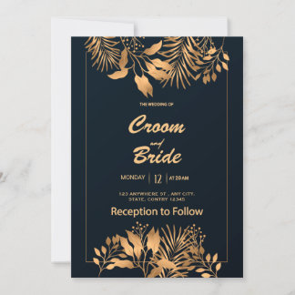 Modern Black widding Invitation