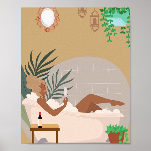 Modern Black Woman in Bathroom  Poster (Front)