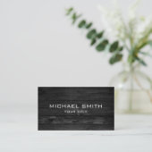 Modern Black Wood Business Card (Standing Front)