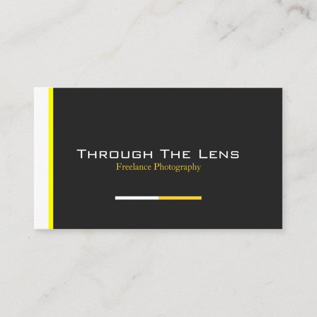 Modern Black, Yellow, White Stripe - business Card (Front)