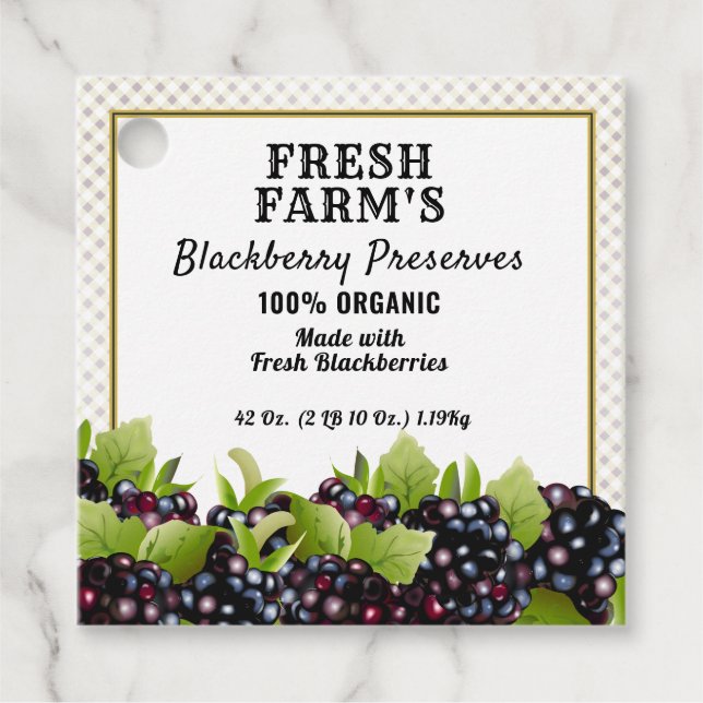 Modern Blackberry Fruit Canning | Jar Label (Front)
