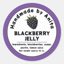 Modern Blackberry Jam or Jelly Canning Jar Label