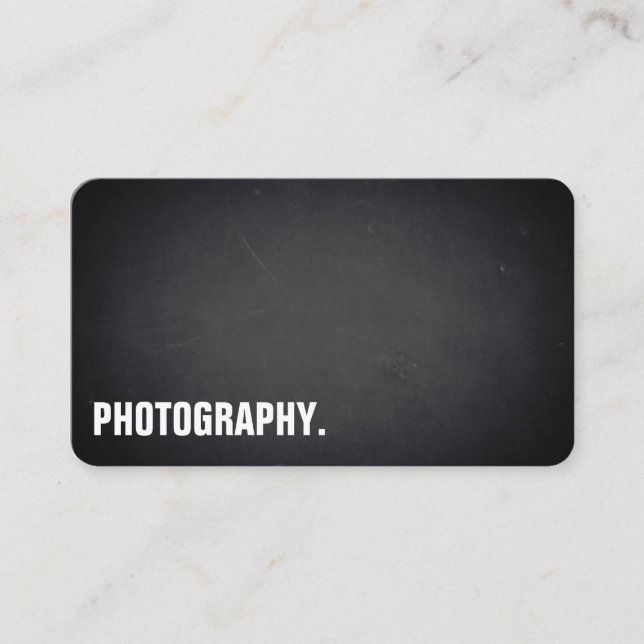 Modern Blackboard Photography Professional Business Card (Front)