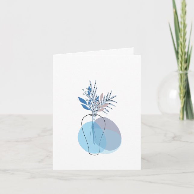 Modern Blank Botanical Note Card Stationery (Front)
