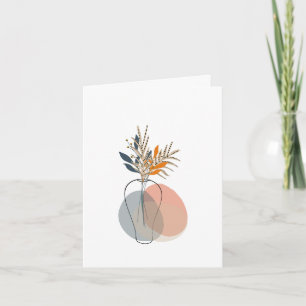 Modern Blank Botanical Note Card Stationery