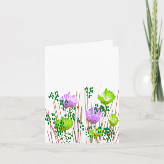 Modern Blank Botanical Note Card Stationery