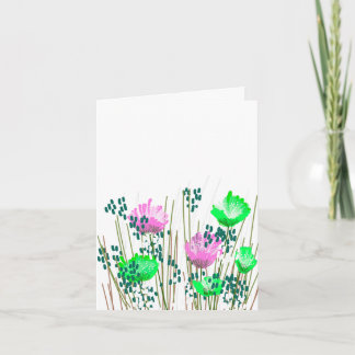 Modern Blank Botanical Note Card Stationery