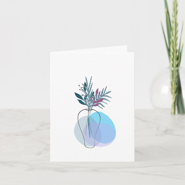 Modern Blank Botanical Note Card Stationery (Front)