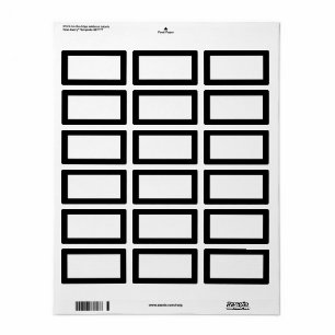 Modern Blank Template Label with Black Boarder