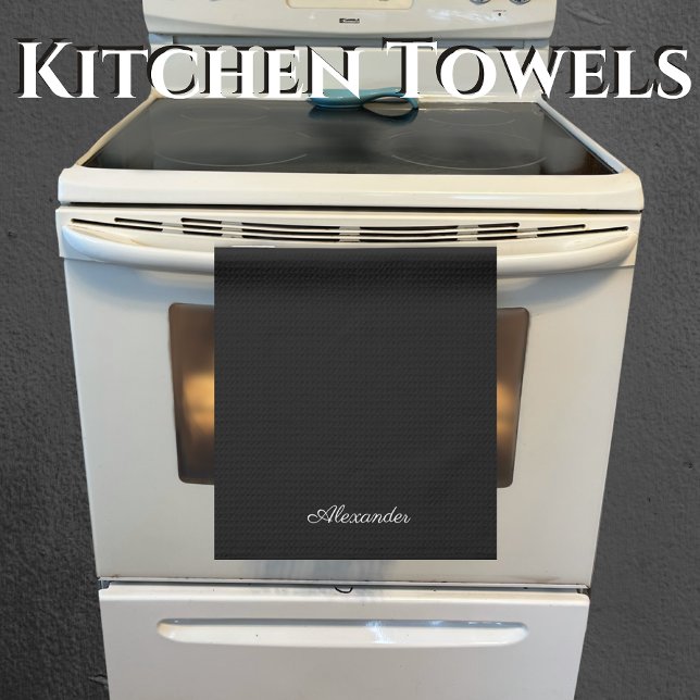 Modern Blank template,  White Script  Tea Towel (Creator Uploaded)