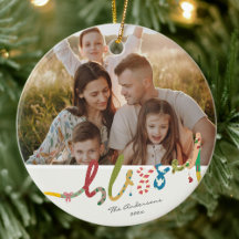 Modern blessed Christmas photo Holiday