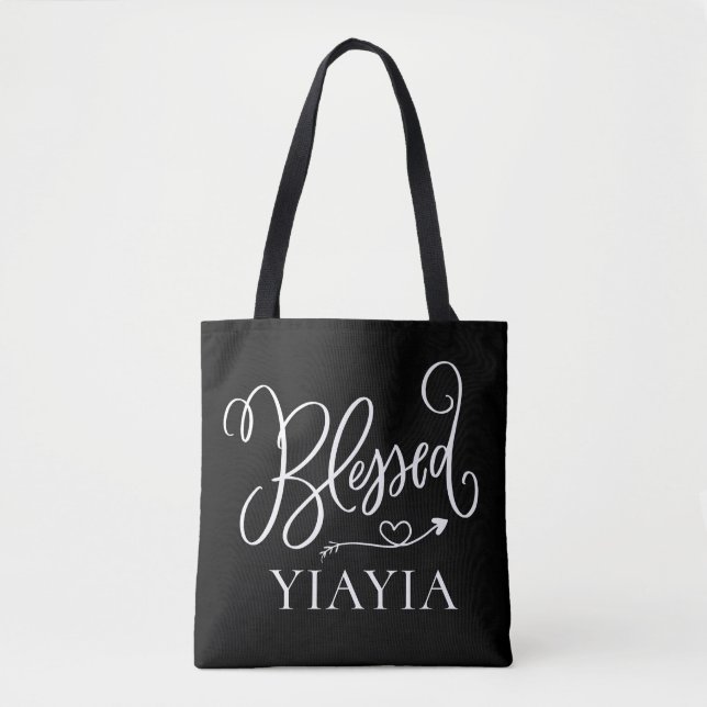 Modern Blessed Yiayia Tote Bag (Front)
