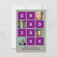 Modern Block Letters & Photo - 3X5 Grad