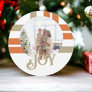 Modern Block Photo Christmas Personalised Holiday Card