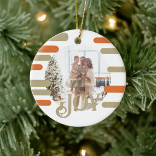 Modern Block Photo Christmas Personalized Ceramic Tree Decoration