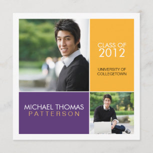 Modern Block University Graduation Announcement