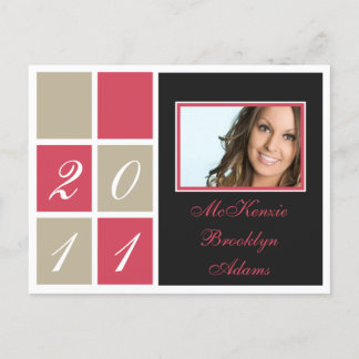 Modern Blocks Graduation Announcement (pink)