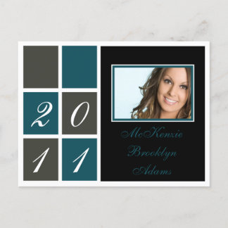 Modern Blocks Graduation Announcement (teal)