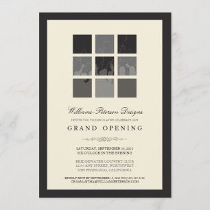 Modern Blocks Grand Opening Invitation (black)