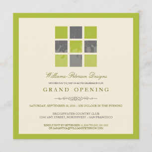 Modern Blocks Grand Opening Invitation (lime)