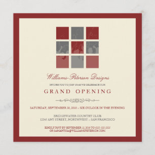 Modern Blocks Grand Opening Invitation (red)