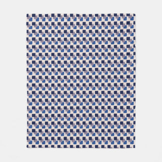 Modern Blocks Navy Blue Fleece Blanket