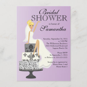 Modern Blonde Bride Bridal Shower Invitation
