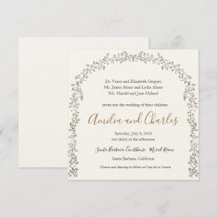 Modern Blooming Flowers Wedding invitation
