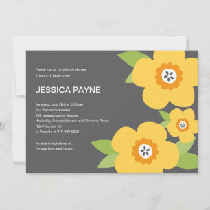 Modern Blooms Bridal Shower Invitation