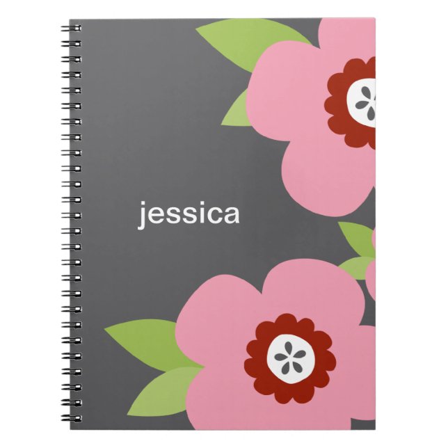 Modern Blooms Personalised Notebook (Front)