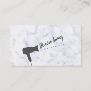 modern blow dry bar hairstylist marble granite business card