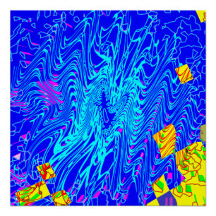 Modern Blue Abstract Art Painting Poster