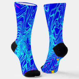Modern Blue Abstract Art Painting Socks