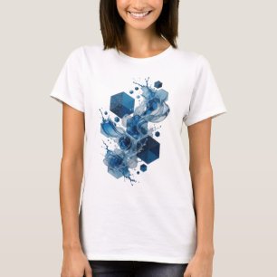Modern Blue ABSTRACT ART Wearable Art T-Shirt