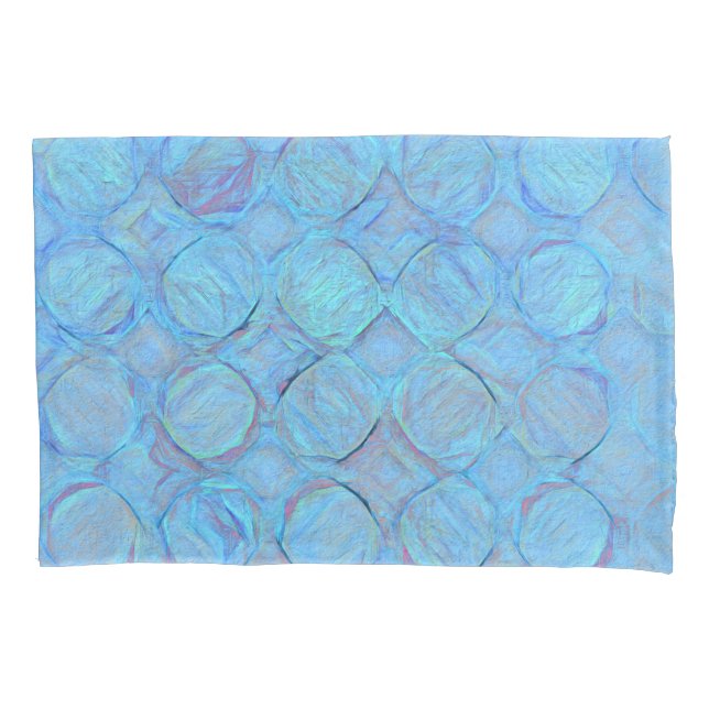 Modern Blue Abstract Geometric Pattern Pillowcase (Front)