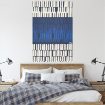 Modern Blue Abstract Geometric Wall Art