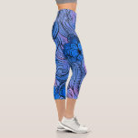 Modern Blue Abstract Pattern Capri Leggings<br><div class="desc">This modern design features an abstract blue and purple pattern #leggings #clothing #apparel #gifts #fitness #sports #fitnessapparel #fitnessclothing #fashion #fashionable #style #stylish #trendy #trending</div>