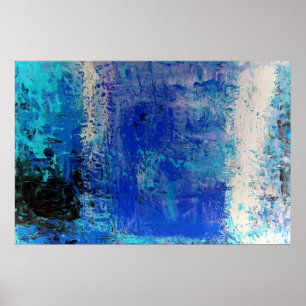 Modern Blue Abstract Print Art Decor Posters