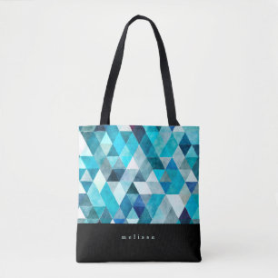 Modern Blue Abstract Tote Bag