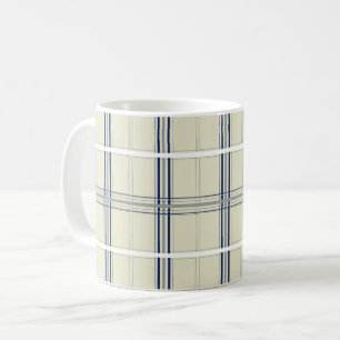 Modern Blue and Beige Tartan Plaid Coffee Mug